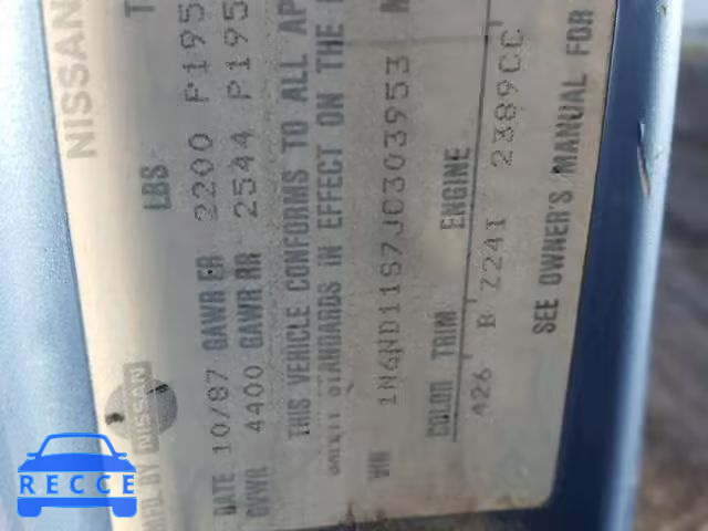 1988 NISSAN D21 SHORT 1N6ND11S7JC303953 Bild 9