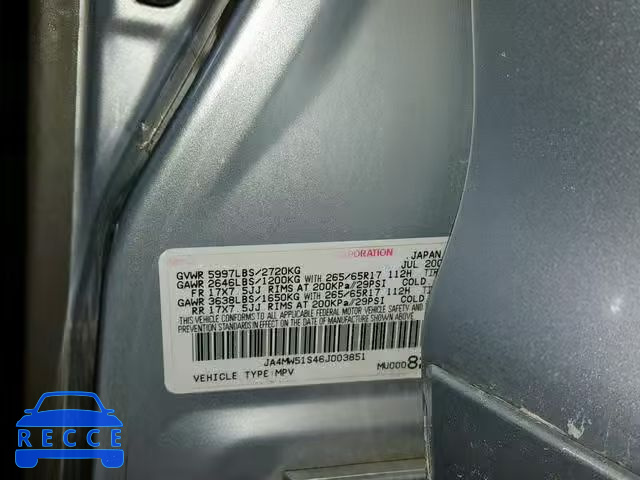 2006 MITSUBISHI MONTERO LI JA4MW51S46J003851 image 9