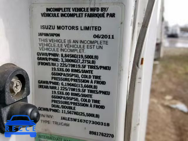 2012 ISUZU NQR JALE5W167C7300318 зображення 9