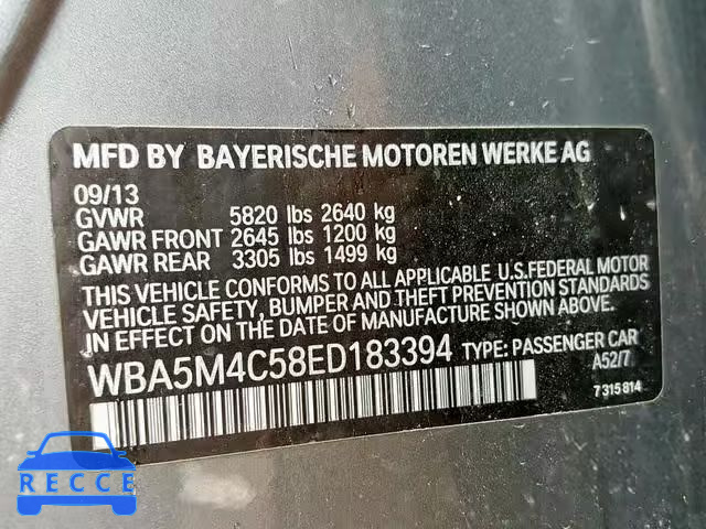 2014 BMW 535 XIGT WBA5M4C58ED183394 image 9
