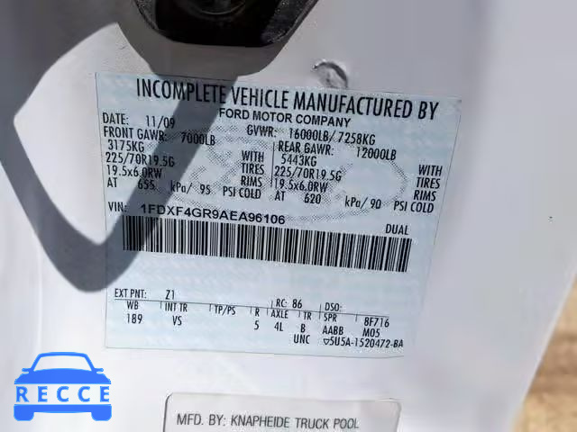 2010 FORD F450 SUPER 1FDXF4GR9AEA96106 image 9