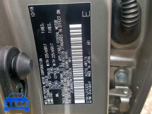 2019 LEXUS NX 300 JTJBARBZ9K2204578 image 9