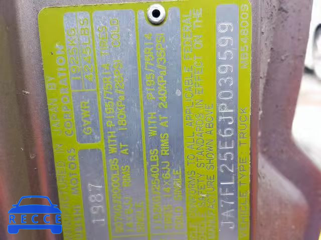 1988 MITSUBISHI MIGHTY MAX JA7FL25E6JP039599 image 9