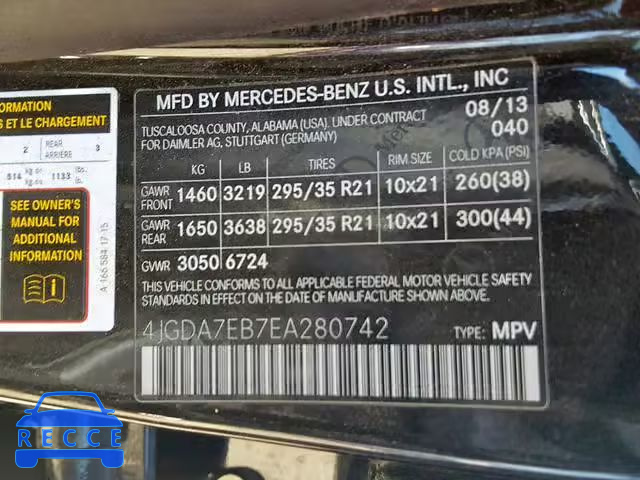 2014 MERCEDES-BENZ ML 63 AMG 4JGDA7EB7EA280742 зображення 9