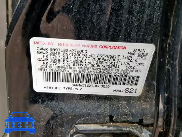 2006 MITSUBISHI MONTERO LI JA4MW51SX6J003210 image 9