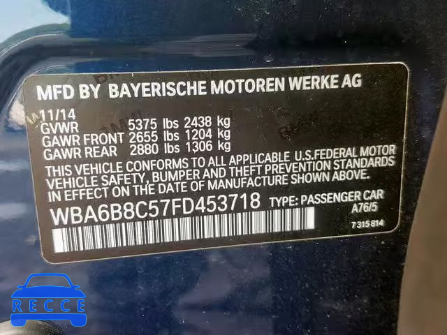 2015 BMW 640 XI WBA6B8C57FD453718 image 9