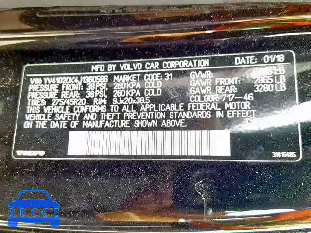 2018 VOLVO XC90 T5 YV4102CK4J1360586 image 9