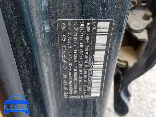 2003 PORSCHE CAYENNE S WP1AB29PX3LA60735 image 9