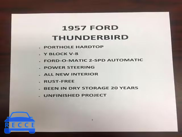1957 FORD T-BIRD D7FH174753 Bild 8