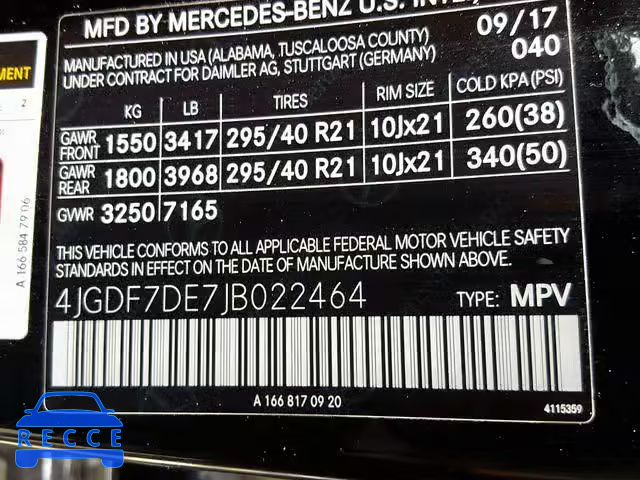 2018 MERCEDES-BENZ GLS 550 4M 4JGDF7DE7JB022464 Bild 9