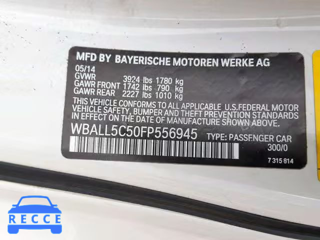 2015 BMW Z4 SDRIVE2 WBALL5C50FP556945 image 9