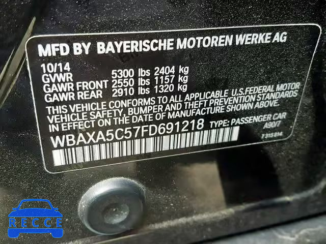 2015 BMW 535 D WBAXA5C57FD691218 image 9