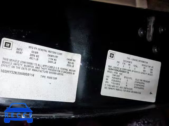 1998 OLDSMOBILE LSS 1G3HY52K3W4809114 image 9