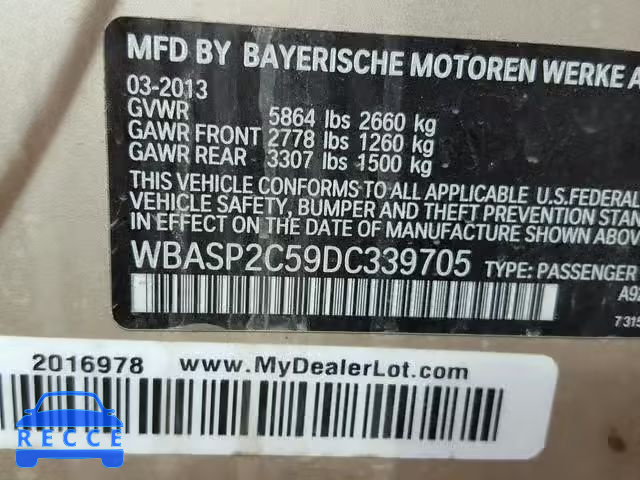 2013 BMW 535 XIGT WBASP2C59DC339705 зображення 9