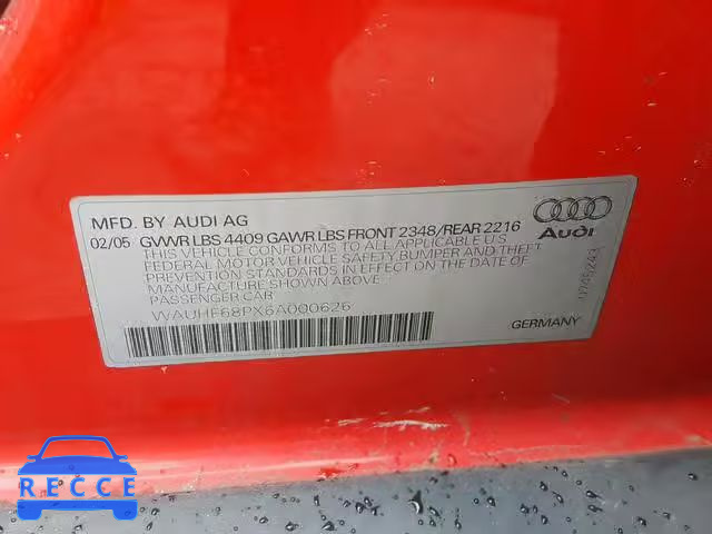 2006 AUDI A3 2 WAUHF68PX6A000626 image 9