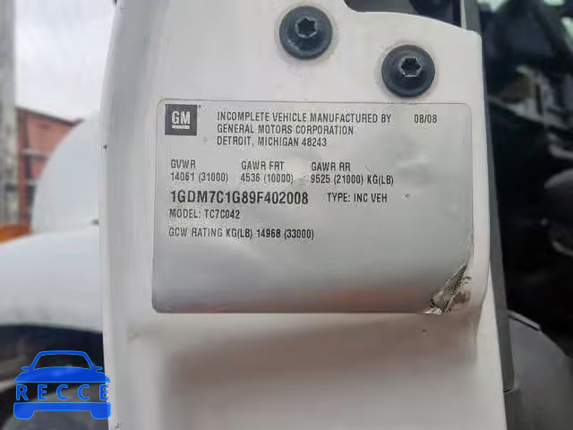 2009 GMC C7500 C7C0 1GDM7C1G89F402008 image 9