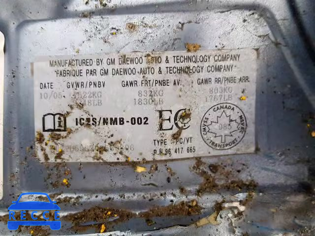 2006 PONTIAC WAVE KL2TD59676B569806 image 9