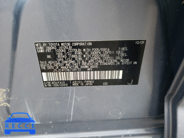 2010 TOYOTA XB JTLZE4FE9A1109172 Bild 9