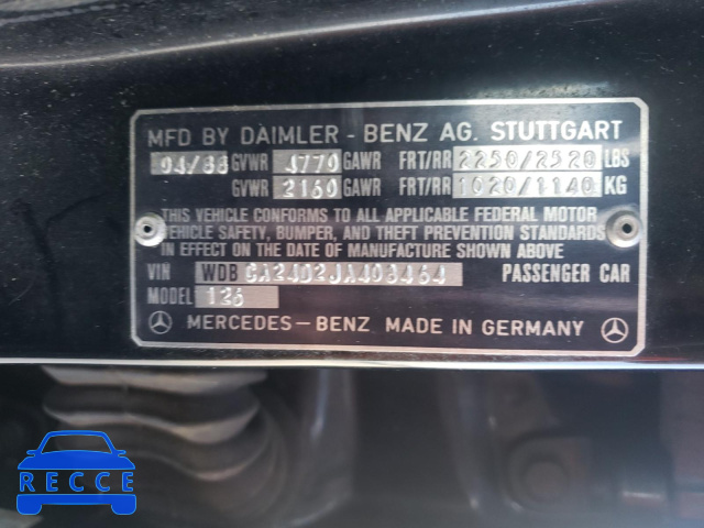 1988 MERCEDES-BENZ 300 SE WDBCA24D2JA408464 Bild 9