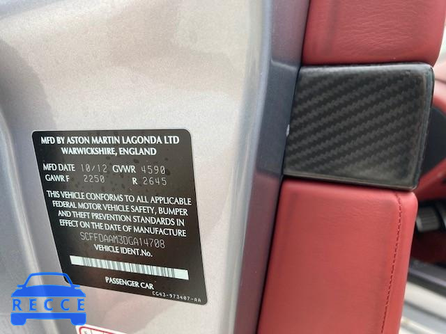 2013 ASTON MARTIN DB9 SCFFDAAM3DGA14708 image 9
