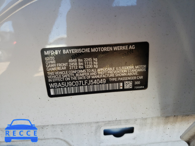 2020 BMW M340XI WBA5U9C07LFJ54049 image 9