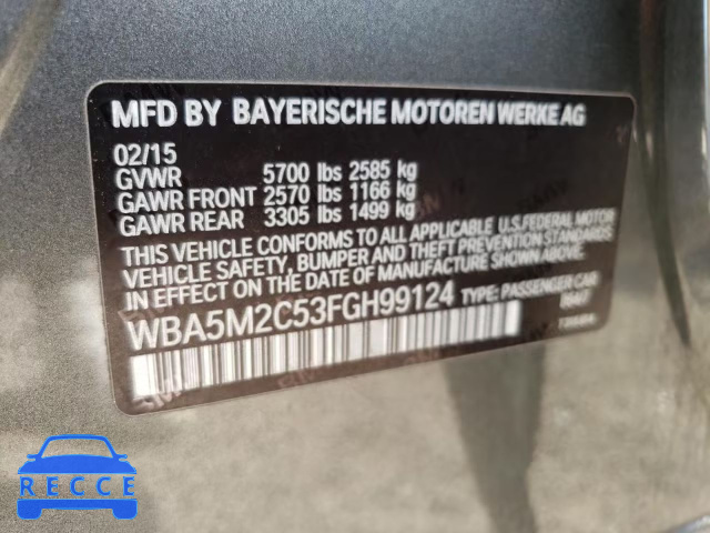 2015 BMW 535 IGT WBA5M2C53FGH99124 image 11