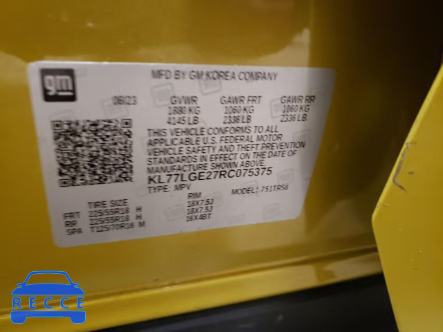 2024 CHEVROLET TRAX 1RS KL77LGE27RC075375 image 12