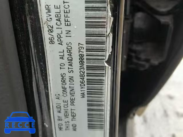 2003 AUDI ALLROAD WA1YD64B23N000797 image 9