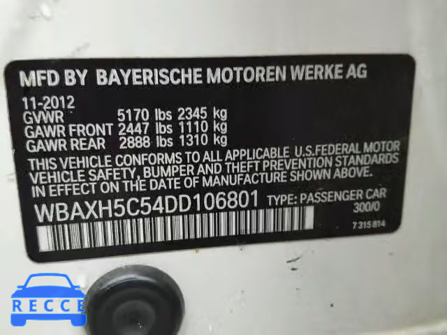 2013 BMW 528XI WBAXH5C54DD106801 image 9