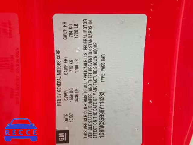 2008 SATURN SKY 1G8MC35B98Y114283 image 9