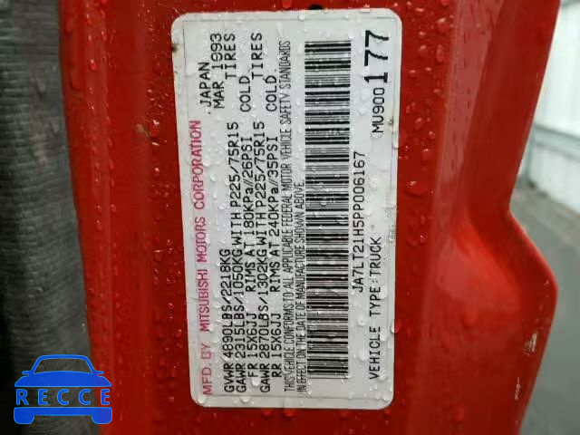 1993 MITSUBISHI MIGHTY MAX JA7LT21H5PP006167 зображення 9