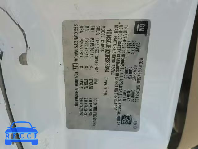 2013 CHEVROLET C1500 SUBU 1GNSCJE02DR285694 image 9