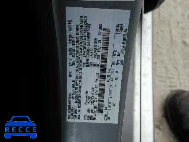 2015 FORD FIESTA ST 3FADP4GX1FM222985 image 9