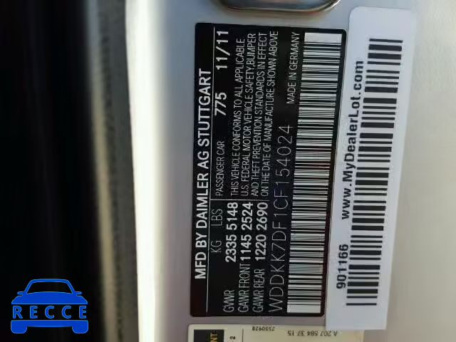 2012 MERCEDES-BENZ E550 WDDKK7DF1CF154024 image 9