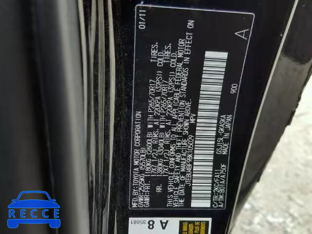 2011 TOYOTA FJ CRUISER JTEBU4BF9BK105029 image 9