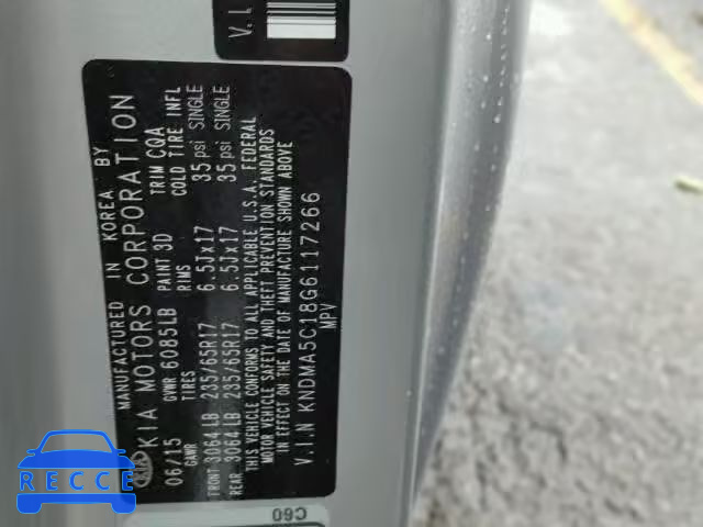 2016 KIA SEDONA L KNDMA5C18G6117266 image 9