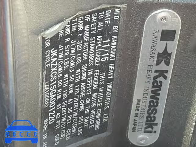 2016 KAWASAKI ZX1000-S JKAZXCS15GA001220 image 9