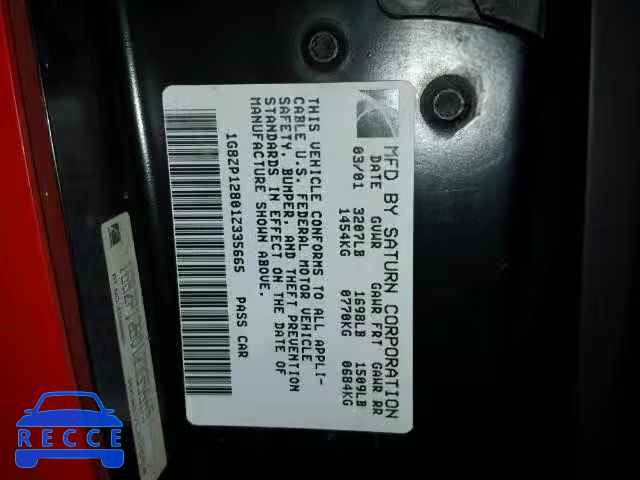 2001 SATURN SC1 1G8ZP12801Z335665 image 9