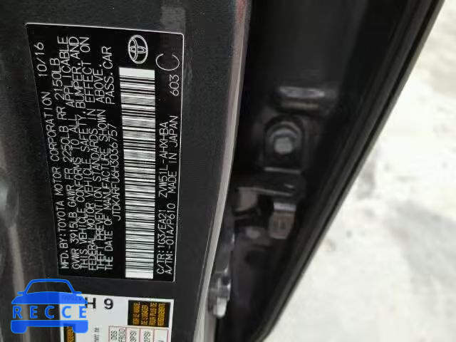 2017 TOYOTA PRIUS JTDKARFU6H3036757 image 9