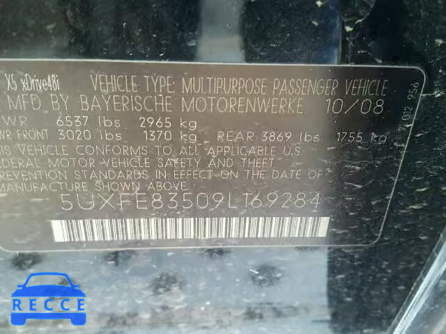 2009 BMW X5 XDRIVE4 5UXFE83509L169284 зображення 9