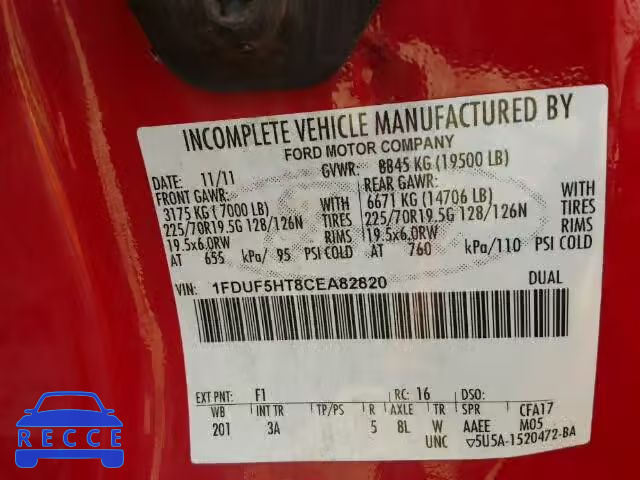 2012 FORD F550 SUPER 1FDUF5HT8CEA82820 image 9