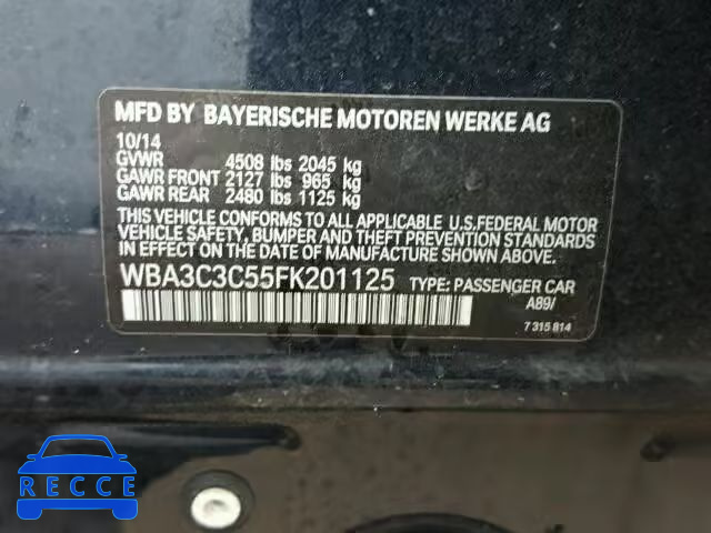2015 BMW 320I XDRIV WBA3C3C55FK201125 зображення 9