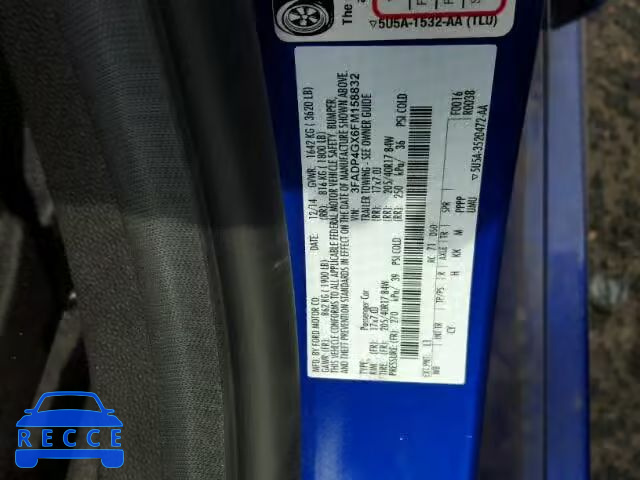 2015 FORD FIESTA ST 3FADP4GX6FM158832 image 9