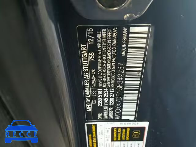 2016 MERCEDES-BENZ E550 WDDKK7DF1GF342287 зображення 9