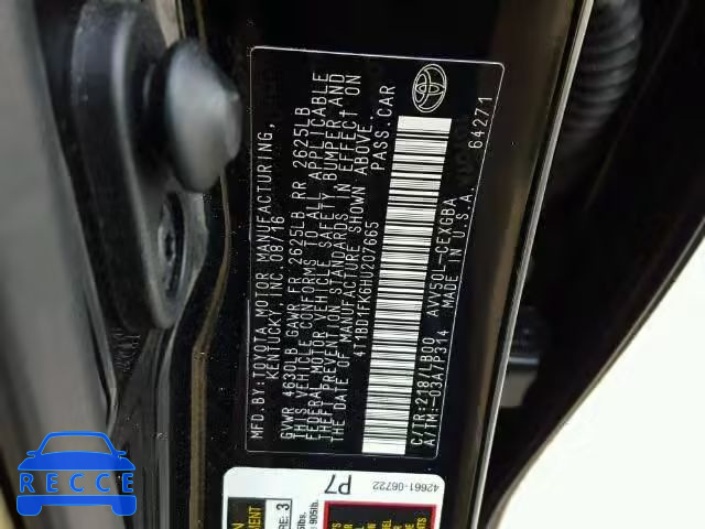 2017 TOYOTA CAMRY HYBR 4T1BD1FK6HU207665 image 9