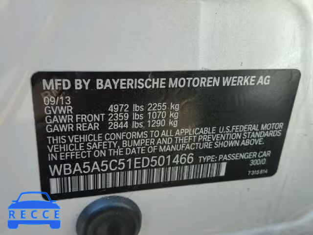 2014 BMW 528I WBA5A5C51ED501466 image 9