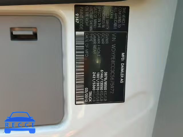 2012 FREIGHTLINER SPRINTER WDYPE8CC3C5675972 image 9
