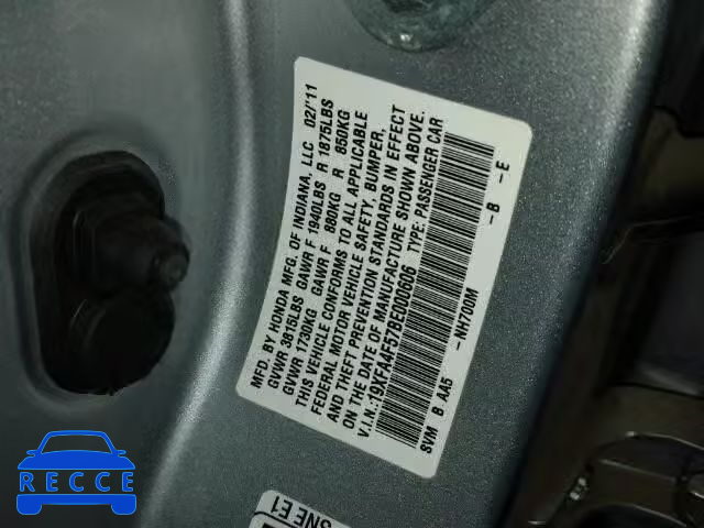 2011 HONDA CIVIC GX 19XFA4F57BE000606 Bild 9