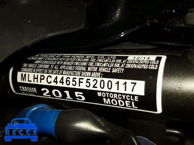 2015 HONDA CBR500R MLHPC4465F5200117 image 9