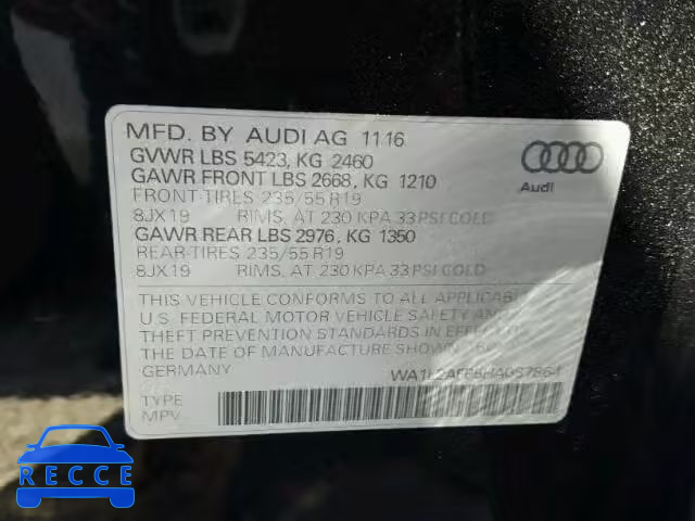 2017 AUDI Q5 PREMIUM WA1L2AFP5HA087864 image 9